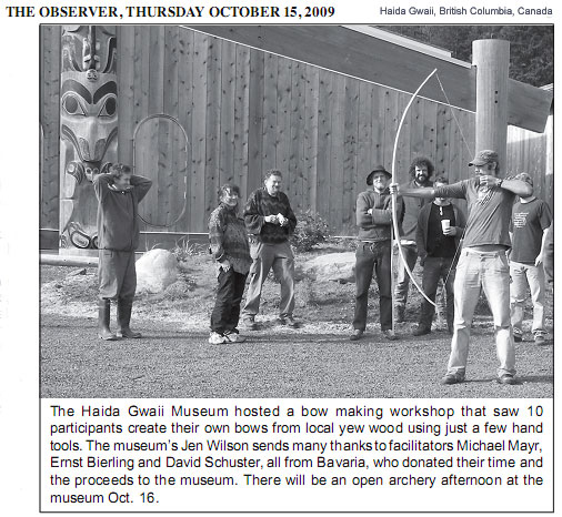 Bow-making workshop, Haida Gwaii